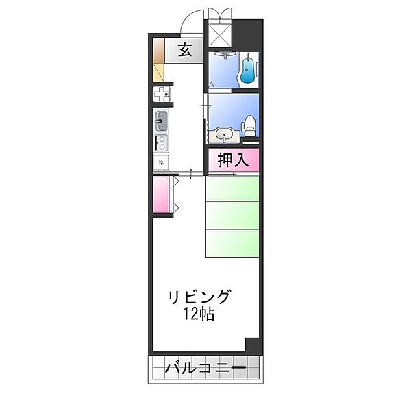 エル・セレーノ府中 ｜大阪府泉大津市東豊中町１丁目(賃貸マンション1K・3階・35.10㎡)の写真 その2