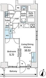 アイル王子ノルド 1LDKの間取図画像