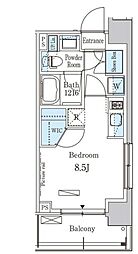 ParkAxis菊川 ワンルームの間取図画像