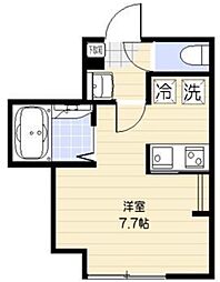 エクセラン立花 ワンルームの間取図画像