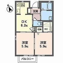 シャーメゾン・グレンツ 103 ｜ 宮城県加美郡加美町字押登目15-1（賃貸アパート2DK・1階・42.50㎡） その2