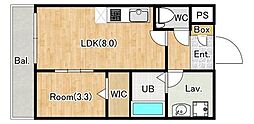 ジーメゾン大宮三橋ミューラ 1LDKの間取図画像