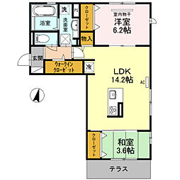 リ:エスト2 2LDKの間取図画像