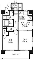 リガレーヴ 2DKの間取図画像