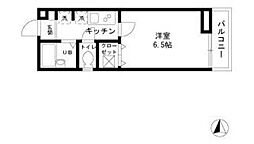 アーバニティ上野毛 1Kの間取図画像