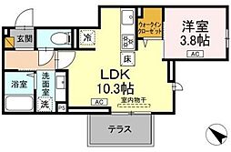 (仮称)D-ROOM神明町II A A 1LDKの間取図画像