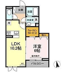 オークビレッジ 3階1LDKの間取り