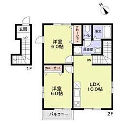 CasaBianca 2LDKの間取図画像