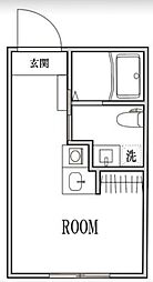 HJ PLACE YOYOGI-UEHARA 2階ワンルームの間取り