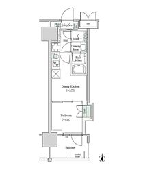 ブルックサイドレジデンス木場 1DKの間取図画像