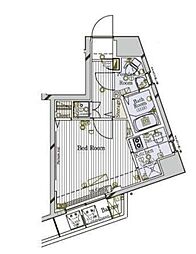 ル・リオン赤羽III 5階1Kの間取り