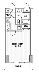 アーバンフラッツ池袋プレミアム 9階1Kの間取り