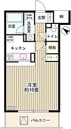 クリア・パル上用賀 2階1Kの間取り