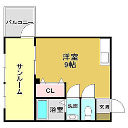 リライアンス ワンルームの間取図画像
