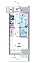 ジェノヴィア西川口III 603 1Kの間取図画像
