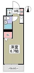 ジョイフル大和南 ワンルームの間取図画像