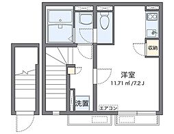 クレイノルミネスII 2階ワンルームの間取り