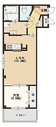 Lacine燦 1LDKの間取図画像