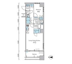 パークキューブ亀戸 1LDKの間取図画像