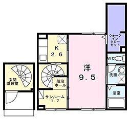 ユーステス鎌倉 1Kの間取図画像