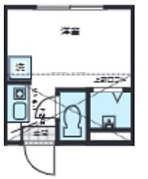 モアナ幡ヶ谷 地下1階ワンルームの間取り