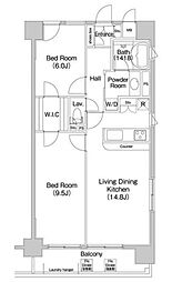 コンフォリア新子安 2LDKの間取図画像