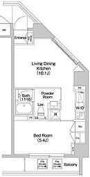 コンフォリア西新宿 1LDKの間取図画像