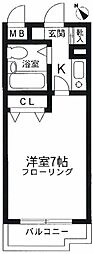 REX赤堤 1Kの間取図画像