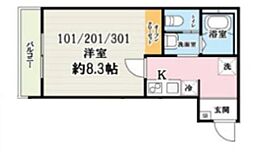 吉川市大字保アパート 1Kの間取図画像