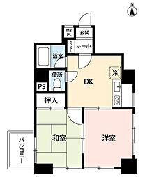 東武ハイライン両国 2DKの間取図画像