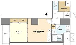 グランハイツ高田馬場 11階1LDKの間取り
