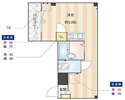 スターコート高野台I 4階ワンルームの間取り