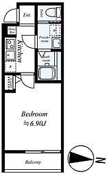 GRADUS相武台前 2階1Kの間取り