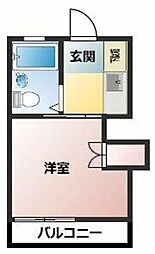 妙蓮寺サンテラス 1Kの間取図画像