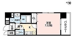 アンプルールベトンラ・プティール 1Kの間取図画像