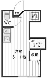 アーバンプレイス練馬B 2階ワンルームの間取り