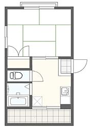 エースハイム 1階1DKの間取り