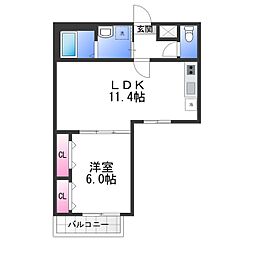 ＣＡＳＡ・ＣＯＭＦＯＲＴ 1階1LDKの間取り
