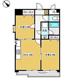 アルトーレ町田 2DKの間取図画像