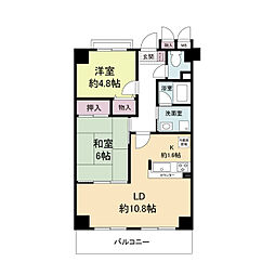 京福電気鉄道嵐山本線 帷子ノ辻駅 徒歩10分の賃貸マンション 1階2LDKの間取り