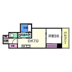 CLOVERVIEWKITAHANADA 1DKの間取図画像