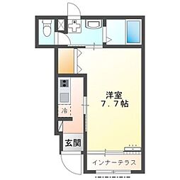 ブルームコート 1Kの間取図画像