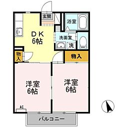 ヴァンテ5 2DKの間取図画像
