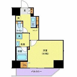 都営大江戸線 新御徒町駅 徒歩5分の賃貸マンション 5階1Kの間取り