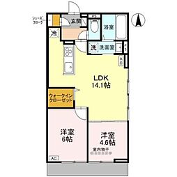アイビー俊徳道 2LDKの間取図画像
