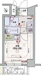 エクセリア旗の台 10階1Kの間取り