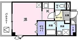 アムール青木 1Kの間取図画像