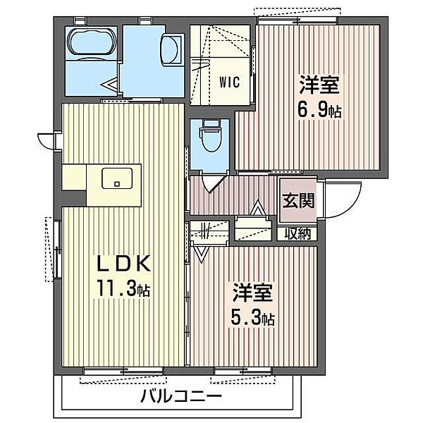 ブリティッシュヒルズ 00202｜栃木県小山市西城南１丁目(賃貸アパート2LDK・2階・54.07㎡)の写真 その2