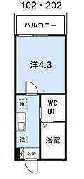 ルサージュ南馬込 1Kの間取図画像