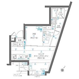 ZOOM碑文谷 1LDKの間取図画像